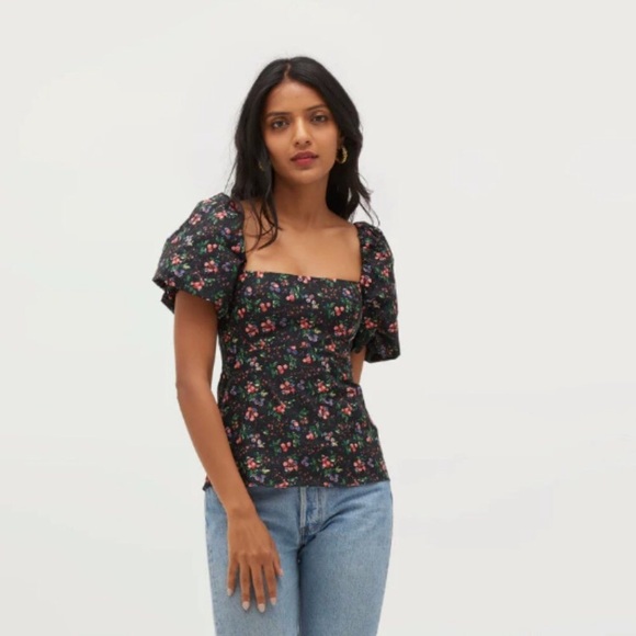 Hill House Tops - NWT Hill House Matilda Top in Multi Berry Taffeta Size Medium Puff Sleeve